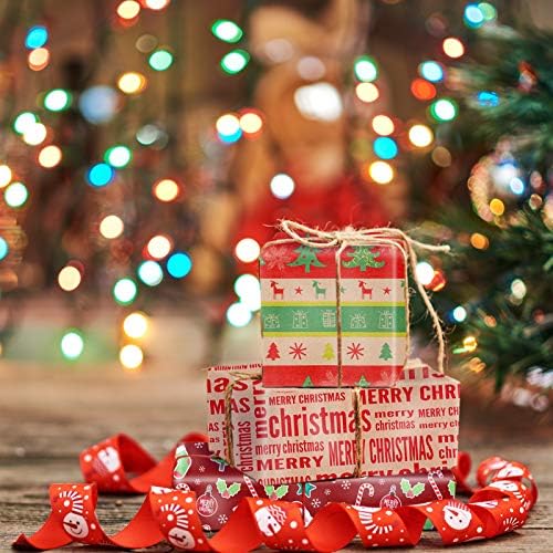 Konsait 6 veliki listovi Presavijeni Božić Kraft papir za umotavanje tradicionalni poklon, 70