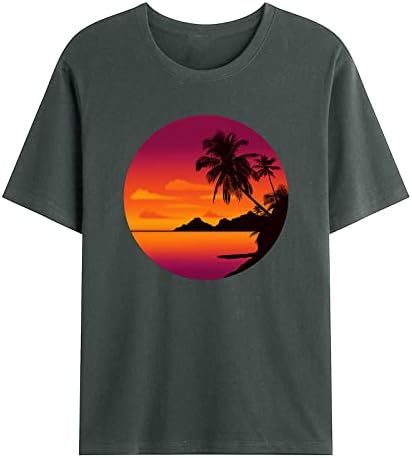 Majica za muškarce Casual ljetni kratki rukav grafički Tee okrugli vrat modni Palm Tree Print Beach Shirts bluza