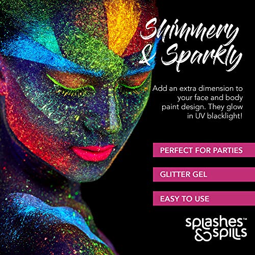 UV Glitter Body Gel - 4 boje Kozmetički set za djevojčice, žene, odrasle - 10 ml cijevi sa užarenim učinkom
