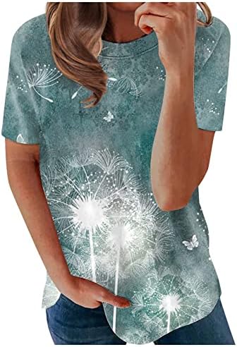 Ženska slatka grafička grafička posadna kratka rukava Regularna fit casual tee majice na vrhu labave bluze