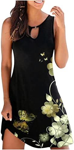 MSMRRML Ljetne haljine za žene 2023 casual crewneck majica haljina bez rukava na liniji Havajska