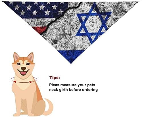 FunnyStar SAD i Izrael na Napukloj psećoj Bandani pet trougao šal Podesiva marama za mačke za male srednje