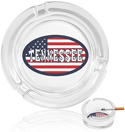 Američka staklena pepeljara za zastavu Tennessee za cigarete otporne na vjetropstvo za smeće mogu tiskati