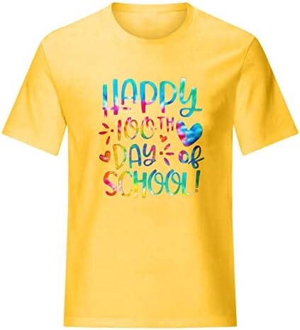Thirt Teen Girls Jesen Ljetni modni kratki rukav pamuk Crewneck cvjetni grafički ručak bluza