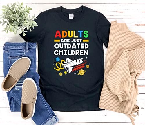 Smiješni Odrasli Su Samo Zastarjela Dječija Majica, Astronaut Galaxy Gift Tee, Majica Sedmice Zahvalnosti