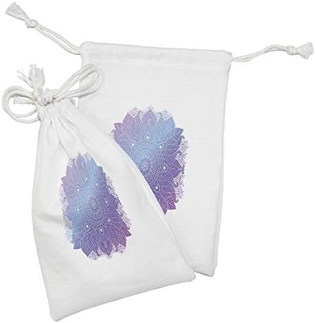 Ambesonne mandala tkanina torba od 2, živopisne i boemske mandale silueta, male torbe za izvlačenje