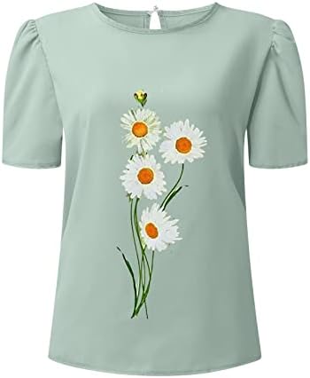 Odjeća za vježbanje Željeza sa preklopom kratkih rukava Clot Clot Flower Print majica TOP Ležerne