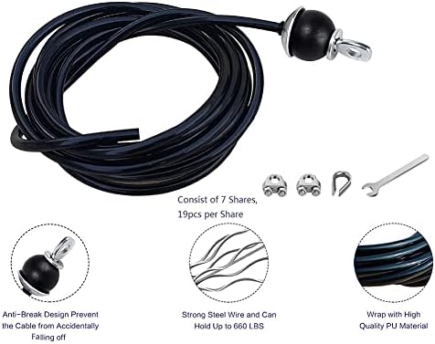 QULIT 400cm Home Gym Fitness zamjena kabla za spuštanje, podesiva dužina za mašinu za kablove remenice