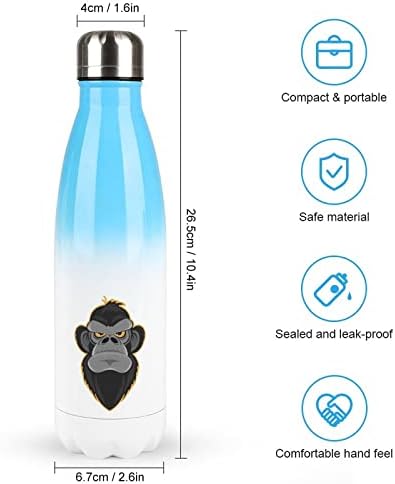 Gorilla Face 17oz Sportska boca za boce od nehrđajućeg čelika Vakuum izolirana cola oblika za višekratnu sportsku