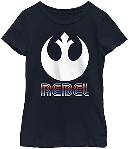 STAR WARS Striped Rebel Emblem djevojke kratki rukav Tee Shirt