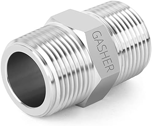 GASHER 2kom cijev od nehrđajućeg čelika, reduktor Adapter, 1/2-inčni muški cijevi x 1/2-inčni muški cijevi