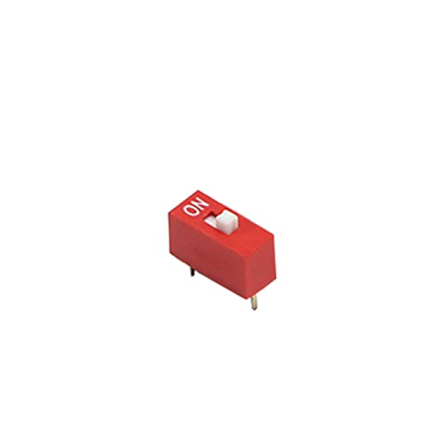 Fielect 5pcs dip Switch Horizontal Toggle 1 pozicija 2.54 mm korak za ploče sa krugom PCB Red