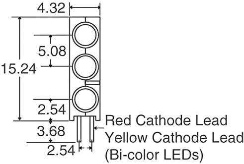Dialight LED 3HI 3MM crvena / YEL / GRN PC MNT