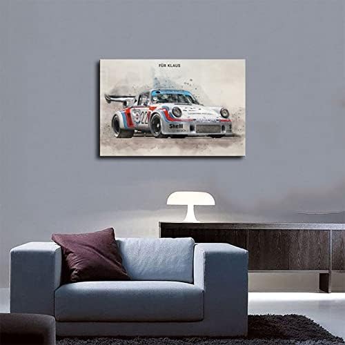 KAMUFF Car Poster Walls Canvas 911 GT turbo Carrera Posteri Wall Art Canvas za dječake soba Banner