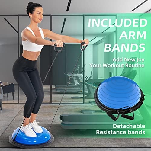 DRFZCA Balance Ball Lop-pola lopta za jogu sa opsegom otpora i nožnom pumpom, poboljšajte trening