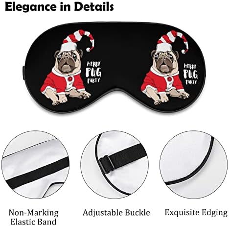 Santa pug maska ​​za spavanje meka za povezivanje prijenosna maska ​​za oči s podesivim kaišem