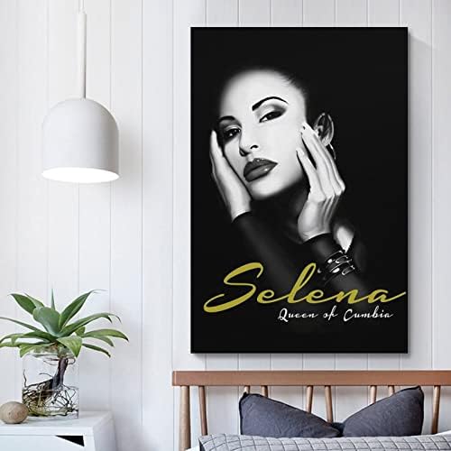 Selena Quintanilla crno-bijeli posteri za sobu estetska platna zidna Umjetnost dekor spavaće sobe 12x18inch
