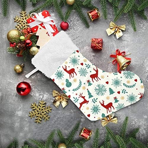 Alaza Božićne čarape Božićni ukrasni klasični personalizirani veliki ukrasi za čarape za obiteljski