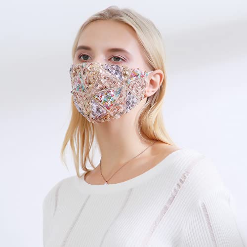 Sparkly Sequin Cotton Face_Mask Bling Rhinestone pokrivač za lice za žene prozračna višekratna