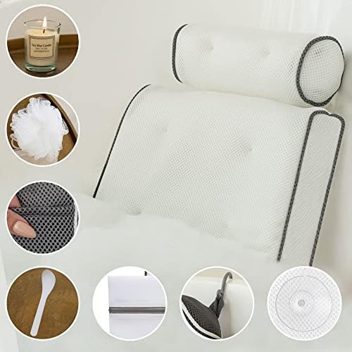 Luksuzni jastuci za kupatilo - Opuštajući pribor za kadu - jastuci za kade za glavu i leđa paketa sa sojom
