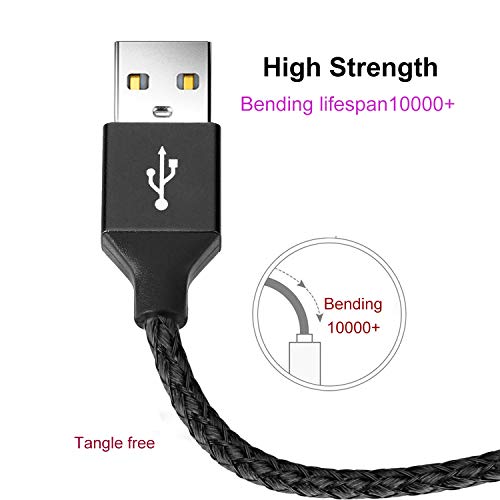 Sagmoc Tip C kabel Crna - USB C Cord za punjenje brze brzine 【5 pakovanja】 10ft 2x6ft 3ft 2ft za Samsung