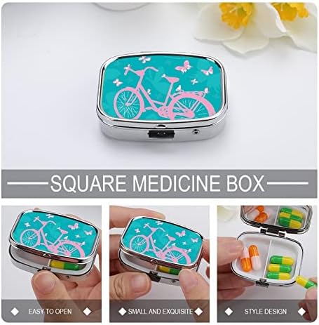 Kutija za organizatore pilula Pink Bicycle Butterfly pilula prijenosni dnevni držač za pilule kutija za skladištenje lijekova 2, 2x1, 6in