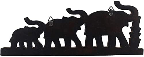 Drveni držač za ključeve '' Trostruki slont '' Dizajn Kuka za ukrasne drvene tipke, kancelarijski ključevi