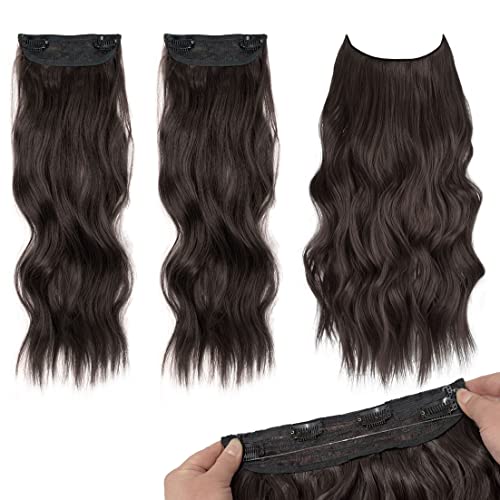 UAmy hair 20 inčni nevidljivi žičani produžeci za kosu s prozirnom žicom podesiva veličina za žene duga