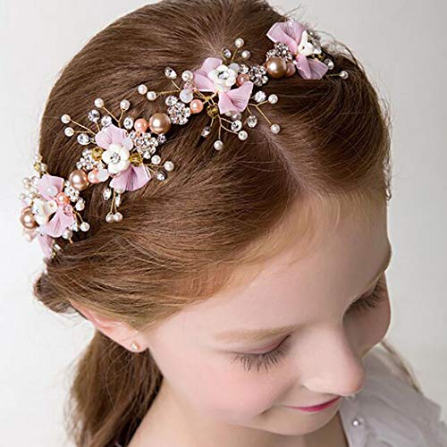 Campsis princeza cvijet djevojka Headpiece za vjenčanje zlato Kristal cvjetna prvo zajedništvo traka