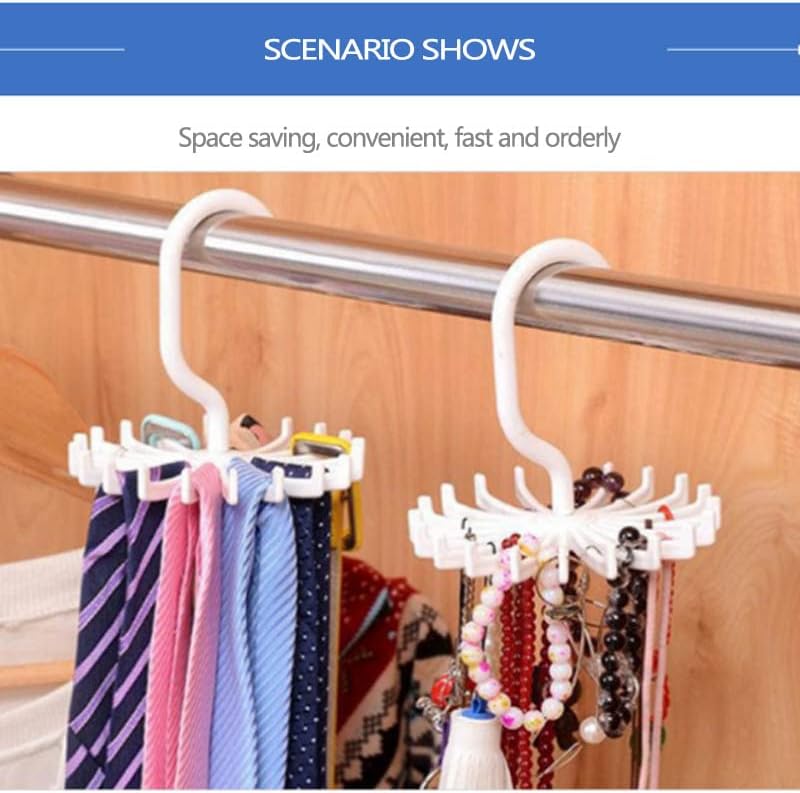18 Kuka za kravata držač za vezanje Organizator Hanger Organiser Držač odjeće ormar plastični 360 stupnjev