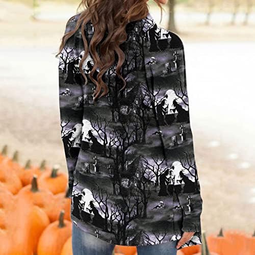 Ležerni kardigan za žene Halloween Print Otvoreni prednji džemperi Ženske plus veličina dugih