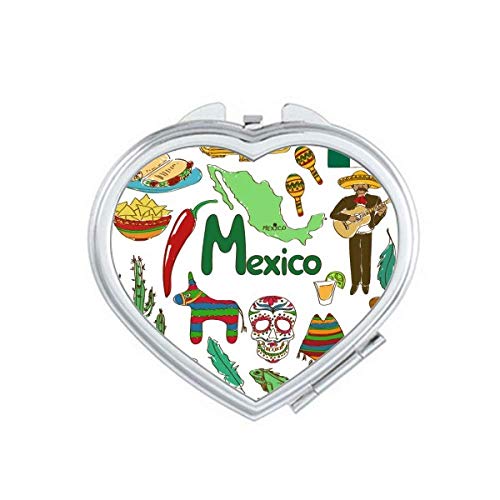 Meksiko Landscap Životinje Nacionalno zastava Mirror Putnički uvećavanje Prijenosni ručni džepni šminka