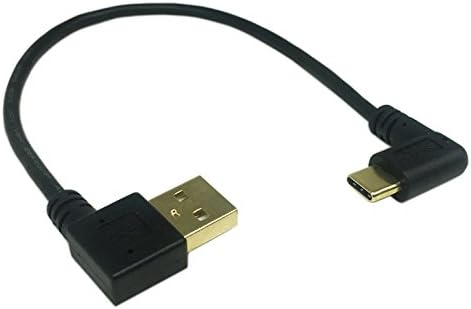CERRXIAN 9-inčni pozlaćeni USB lijevo & amp; Pravi ugao 3.0 Tip C muški na lijevi ugao USB