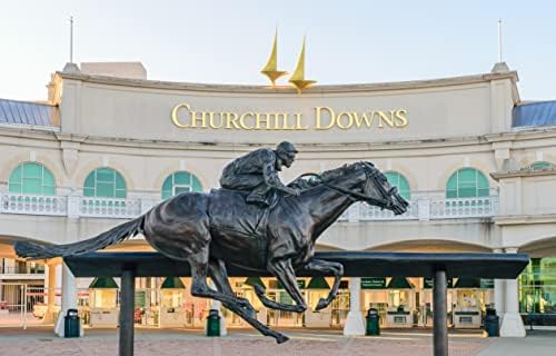BELECO 5x3ft tkanina Churchill Downs pozadina Kentucky Derby party dekoracije pozadina konjske trke statua
