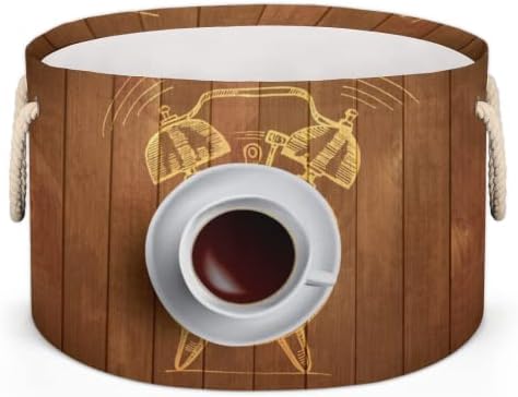 Kafa na stolu Velike okrugle košare za skladištenje basketa za pranje rublja sa ručkim košarom za pohranu