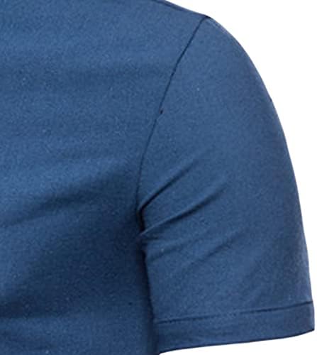 Muški modni prednji plaket Osnovni kratki rukav Ležerne prilike pamučne majice Lagane tanke plaže