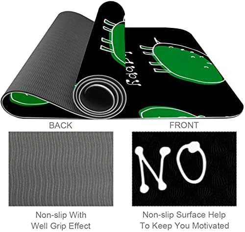 Siebzeh Dinosaur Happy Black Premium Thick Yoga Mat Eco Friendly Rubber Health & amp; fitnes non Slip Mat za