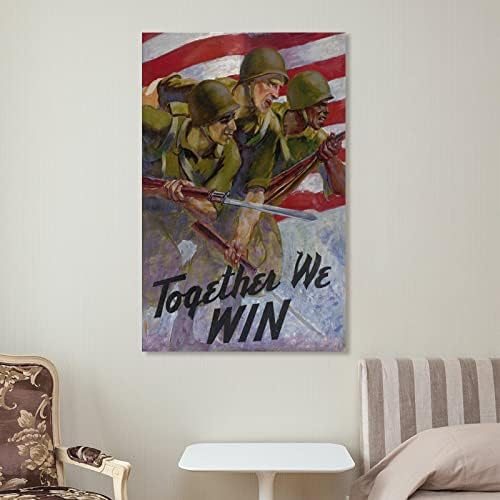 Zajedno osvojimo vintage WW2 propagande posteri platneni boiling zidni poster za spavaću sobu dnevni boravak