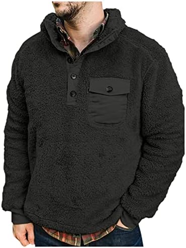 Muški džemper od flisa moda, sa džepovima dugmad Aztec džemperi Tops praznični džemper puloveri