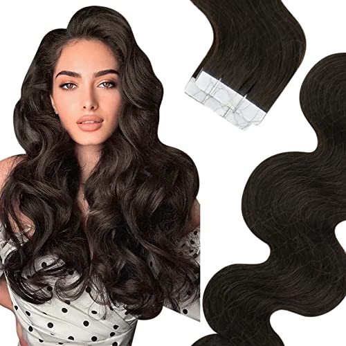 [Curly] Sunny Tape in Body Wave Hair Extensions Dark Brown Bundle with Sunny Tape in Hair Extensions