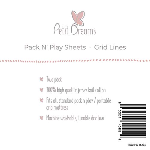 PETIT Dreams Pack n Igrajte mini-krevetir dres pletit pamuk za djevojčinu djevojku fleksibilno pristajanje