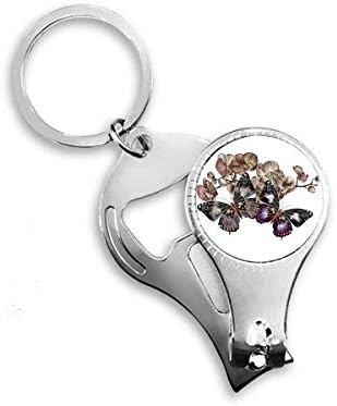 Cvijeće i leptir Art Deco Poklon modni noktilni prsten za nokte Ključ za ključeva za ključeva