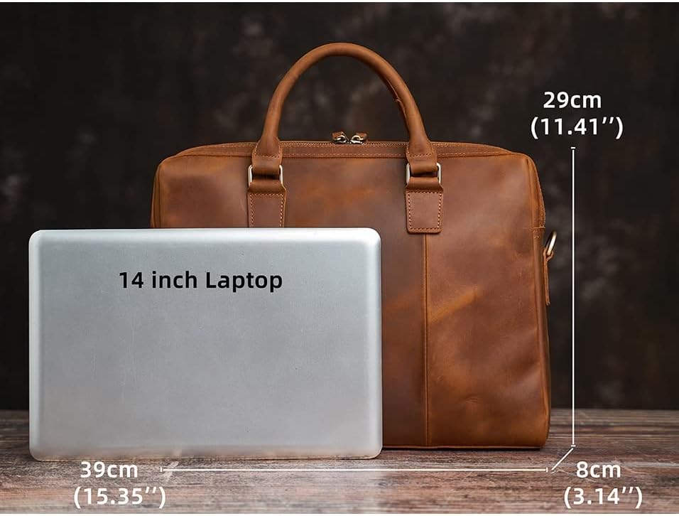 N / A Muška aktovka Tote Casual Messenger uredske vrećice Koža za 15,6 laptop