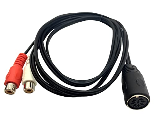 Qaoquda din 8 pin do kabela RCA, 8-pinski DIN ženski do 2 RCA ženski audio adapter za elektrofonski