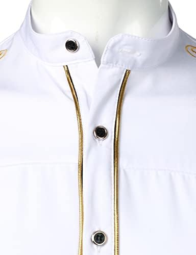 ZEROYAA Muški luksuzni dizajn Zlatnog veza s tankim Krojem košulje sa dugačkim rukavima