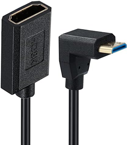 Qaoquda Mini HDMI do HDMI kabela za namotani kabel, 90 stupnjeva veliku brzinu HDMI muški do HDMI 2.1