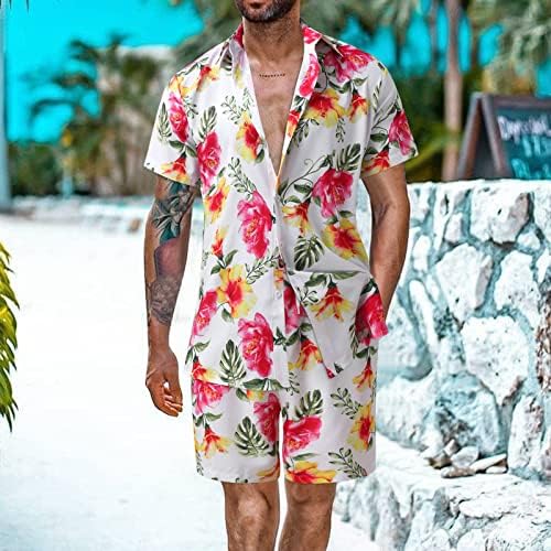 XILOCCER MENS 2 komada kratkotrajna majica dolje Ležerne prilike kratkog odijela Ljetna plaža odijela Havajska