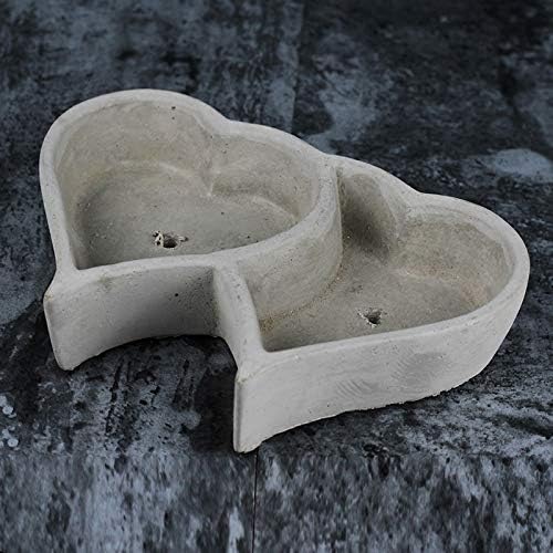 NICOLE dvostruko srce oblik betona Planter kalup ručno saksija cementa Mould