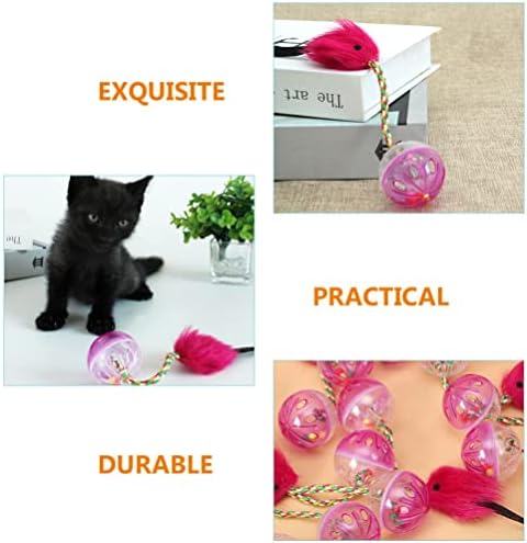 Patkaw 3pcs CAT miša igračka plastična kasuta sa zvonima za unutrašnje mačke i rođendanske igračke za mačke