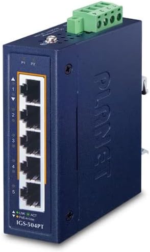 IGS-504PT kompaktni industrijski 4-port 10/100/1000T 802.3at POE + 1-port 10/100/1000t Ethernet prekidač